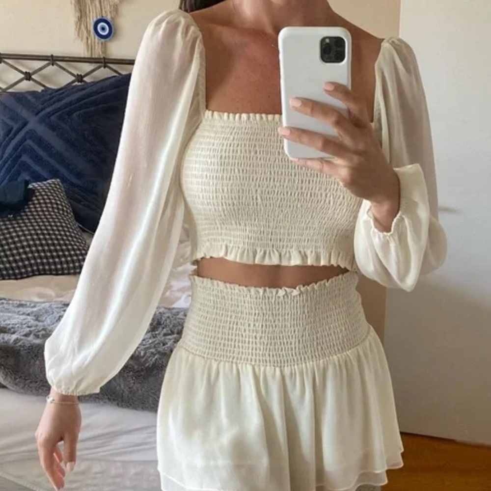 Blue Life Cream Blouse